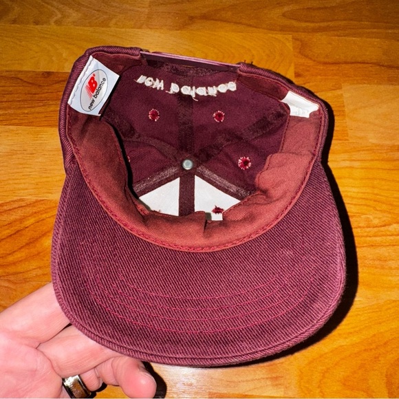 Vtg Toddler New Balance Burgundy Snapback Hat Adjustable Cap Embroidered Logo - Picture 5 of 7